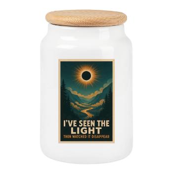 Licht verschwindet | Eclipse - Keksdose mit Holzdeckel - Weiß - Vorne