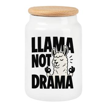 Too Glam To Give A Llama - Keksdose mit Holzdeckel - Weiß - Vorne