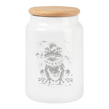 Punk vintage de grenouille drôle - Boîte à biscuits avec couvercle en bois - blanc - Devant