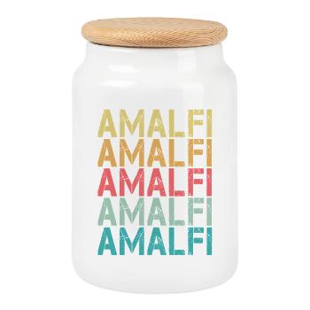 Costa d’Amalfi, Coucher de soleil, Italie, Côte amalfitaine. - Boîte à biscuits avec couvercle en bois - blanc - Devant