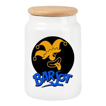 Barjot  - Boîte à biscuits avec couvercle en bois - blanc - Devant