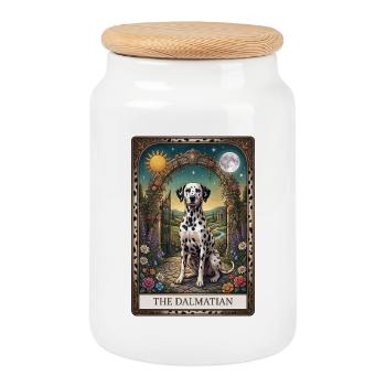 Les Dalmatiens dans le soleil de la lune - Boîte à biscuits avec couvercle en bois - blanc - Devant
