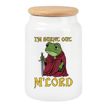 I'm Burnt Out M'Lord Ren Faire Medieval - Cookie Jar with Wooden Lid - white - Front