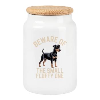 Manchester Terrier Dog Gifts - Cookie Jar with Wooden Lid - white - Front