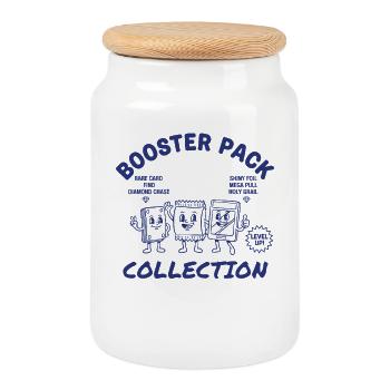Booster Pack Sammlung Seltene Karte Finde glänzende Folie - Keksdose mit Holzdeckel - Weiß - Vorne