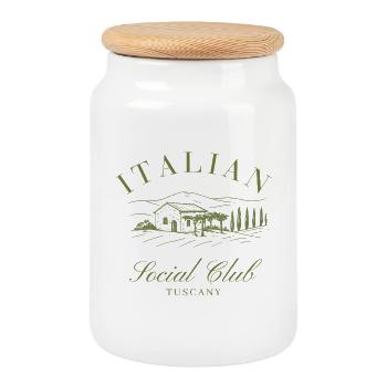 Italy Tuscany Finca Holiday Nature Country House - Cookie Jar with Wooden Lid - white - Front