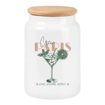 France Paris City Break Voyage Girls - Boîte à biscuits avec couvercle en bois - blanc - Devant