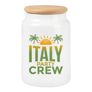 Équipe de fête en Italie - Boîte à biscuits avec couvercle en bois - blanc - Devant