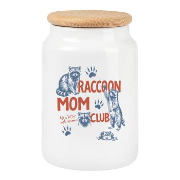 Chemise du club de maman de chiens La vie est meilleure avec les chiens - Boîte à biscuits avec couvercle en bois - blanc - Devant
