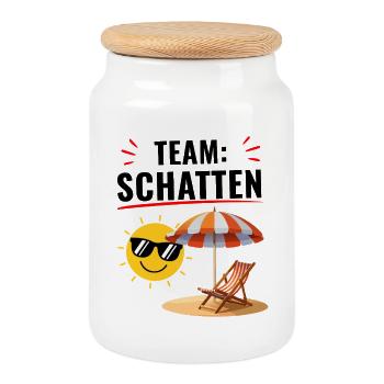 Team Schatten Vibes - Keksdose mit Holzdeckel - Weiß - Vorne