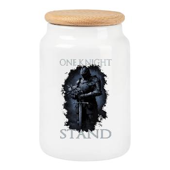 Bouhourt Mittelalter Tjost Buhurt One Knight Stand - Keksdose mit Holzdeckel - Weiß - Vorne