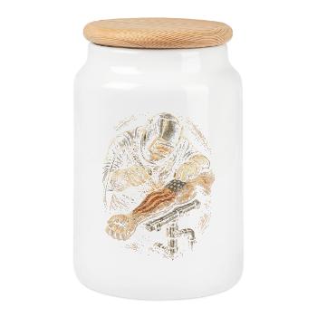 Soudeur Spécialiste en soudage - Boîte à biscuits avec couvercle en bois - blanc - Devant
