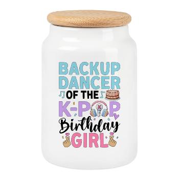 Favorite Aunt of The K-Pop Birthday Girl - Cookie Jar with Wooden Lid - white - Front