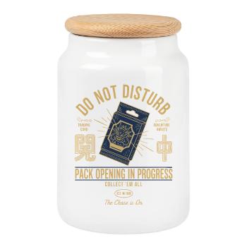 Ne pas interrompre l’ouverture de paquets en cours de trading - Boîte à biscuits avec couvercle en bois - blanc - Devant