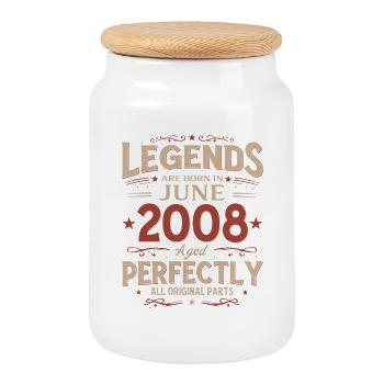 18e anniversaire cadeau Légende du millésime juin 2008 - Boîte à biscuits avec couvercle en bois - blanc - Devant
