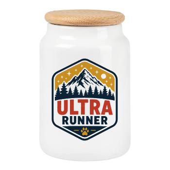 Ultra Runner - Cookie Jar with Wooden Lid - white - Front