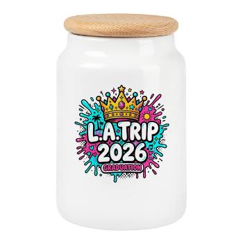 LA Trip 2026 - Keksdose mit Holzdeckel - Weiß - Vorne