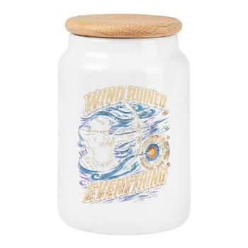 Archery Archer Wind Ruined Everything - Cookie Jar with Wooden Lid - white - Front