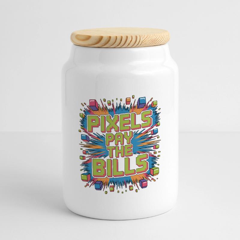 Game Developer Pixels Pay The Bills Web Developer Keksdose mit Holzdeckel