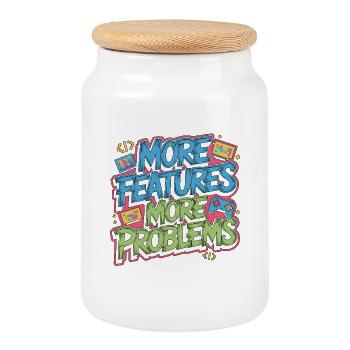 Game Developer More Features More Web Developer - Cookie Jar with Wooden Lid - white - Front