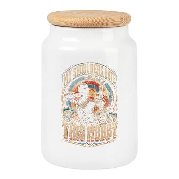 Archery Archer - Cookie Jar with Wooden Lid - white - Front