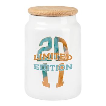 LIMITED EDITION 2011 15 JAHRE 15. GEBURTSTAG - Keksdose mit Holzdeckel - Weiß - Vorne