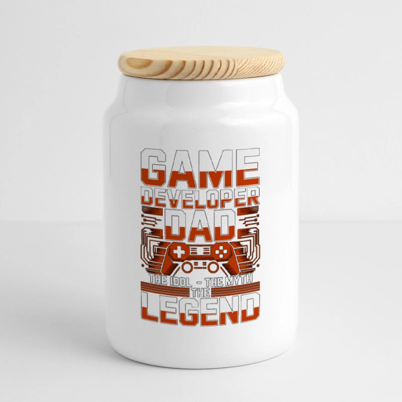 Game Developer Dad The Idol The Game Programmer Cookie Jar with Wooden Lid