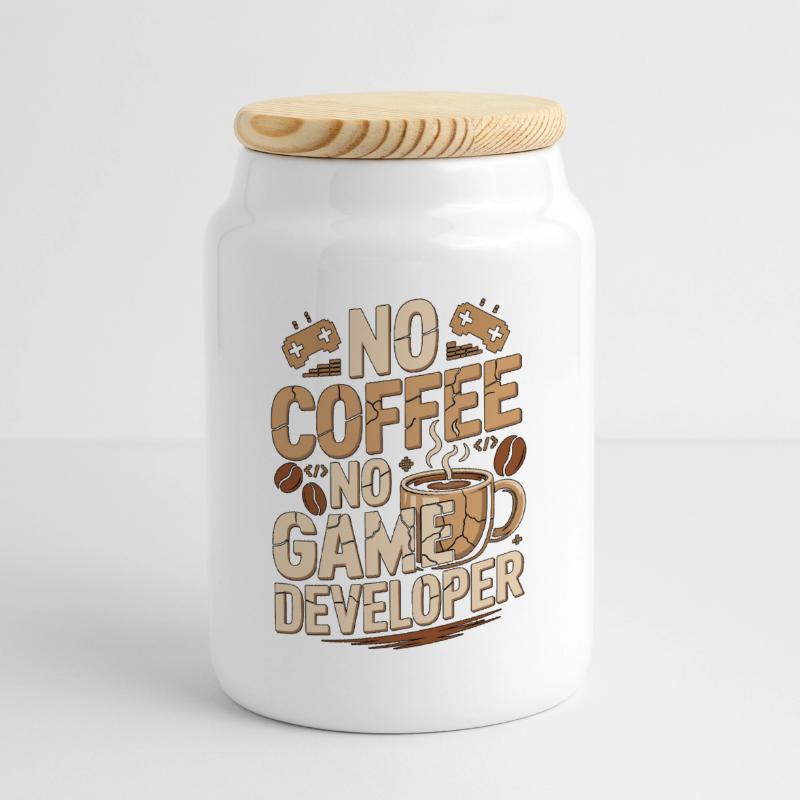 Game Developer No Coffee Game Coder Coffee Lover Keksdose mit Holzdeckel