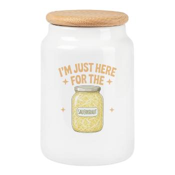 Choucroute Plats allemands offerts - Boîte à biscuits avec couvercle en bois - blanc - Devant