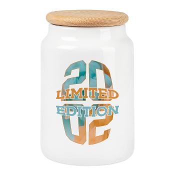 LIMITED EDITION 2002 24 YEARS 24TH BIRTHDAY - Cookie Jar with Wooden Lid - white - Front