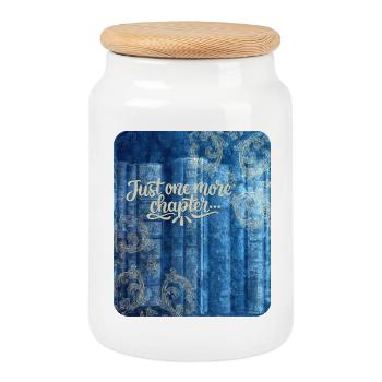 Only one more chapter - Cookie Jar with Wooden Lid - white - Front