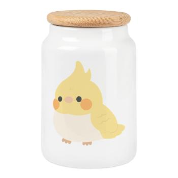 calopsitte - Boîte à biscuits avec couvercle en bois - blanc - Devant