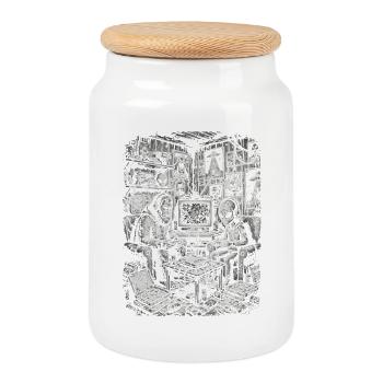 Des extraterrestres au Bigfoot Gamer rétro - Boîte à biscuits avec couvercle en bois - blanc - Devant