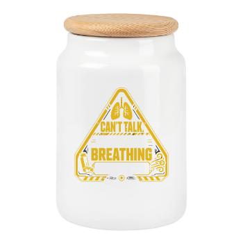Asthma Asthmatiker Too Busy Breathing - Keksdose mit Holzdeckel - Weiß - Vorne