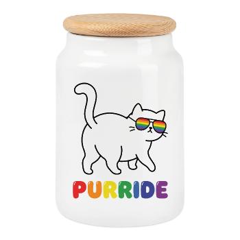 Pride Month LGBTQ - Purride - Cookie Jar with Wooden Lid - white - Front