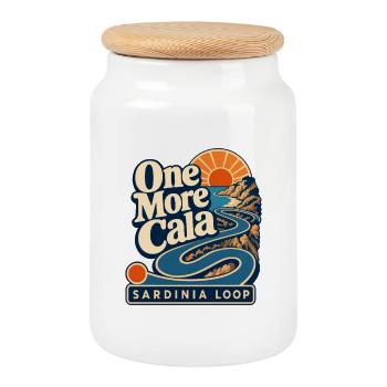Road Trip Gifts One More Cala Sardinia Loop - Cookie Jar with Wooden Lid - white - Front