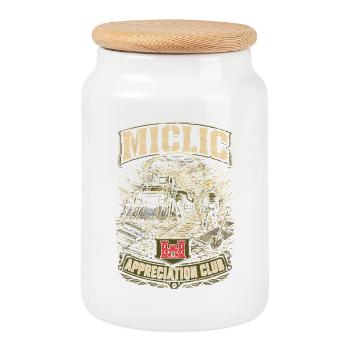 Military mechanic - Cookie Jar with Wooden Lid - white - Front