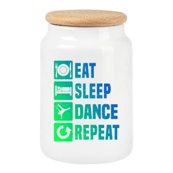 Idée cadeau pour un breakdanceur avec street dance - Boîte à biscuits avec couvercle en bois - blanc - Devant