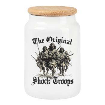 Scottish History Highlander Clans HEMA LARP - Cookie Jar with Wooden Lid - white - Front