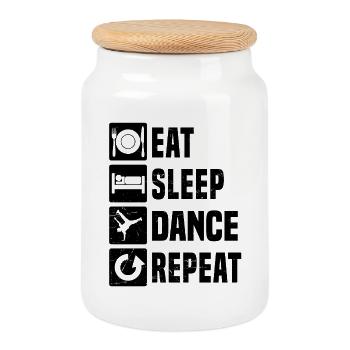 Gift Idea for a Hip Hop Dancer with Breaking - Cookie Jar with Wooden Lid - white - Front