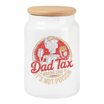 T-shirt snack squelette de la taxe pour papa - Boîte à biscuits avec couvercle en bois - blanc - Devant