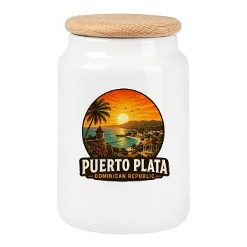 Urlaub in Puerto Plata Dominikanische Republik - Keksdose mit Holzdeckel - Weiß - Vorne