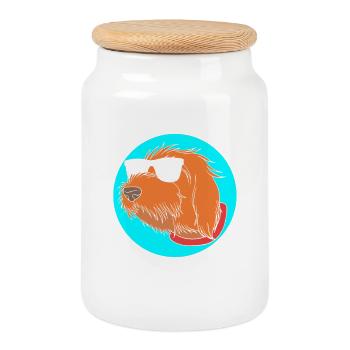 Griffon - Boîte à biscuits avec couvercle en bois - blanc - Devant