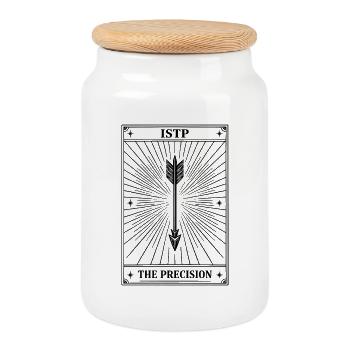 ISTP | Tarot Card Personality - Cookie Jar with Wooden Lid - white - Front