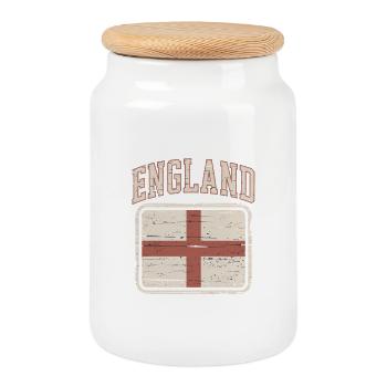 Drapeau vintage de l’Angleterre - Boîte à biscuits avec couvercle en bois - blanc - Devant