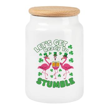 Chapelles roses de la Saint-Patrick - Boîte à biscuits avec couvercle en bois - blanc - Devant