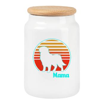 Golden Retriever Goldie Chien Chien Cadeau - Boîte à biscuits avec couvercle en bois - blanc - Devant