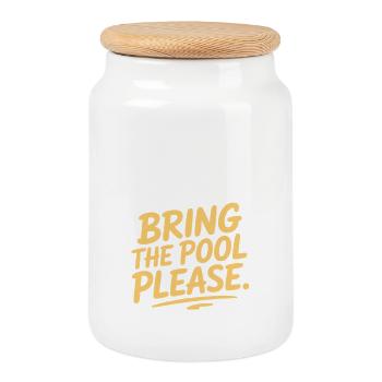 Pool Party Bring The Pool Summer Pool Party Saying - Cookie Jar with Wooden Lid - white - Front