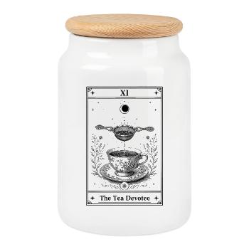 Der Tee-Anhänger | Tarotkarte - Keksdose mit Holzdeckel - Weiß - Vorne