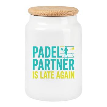 Padel-mädchen Padel-spieler Padel-tennis-geschenk - Keksdose mit Holzdeckel - Weiß - Vorne